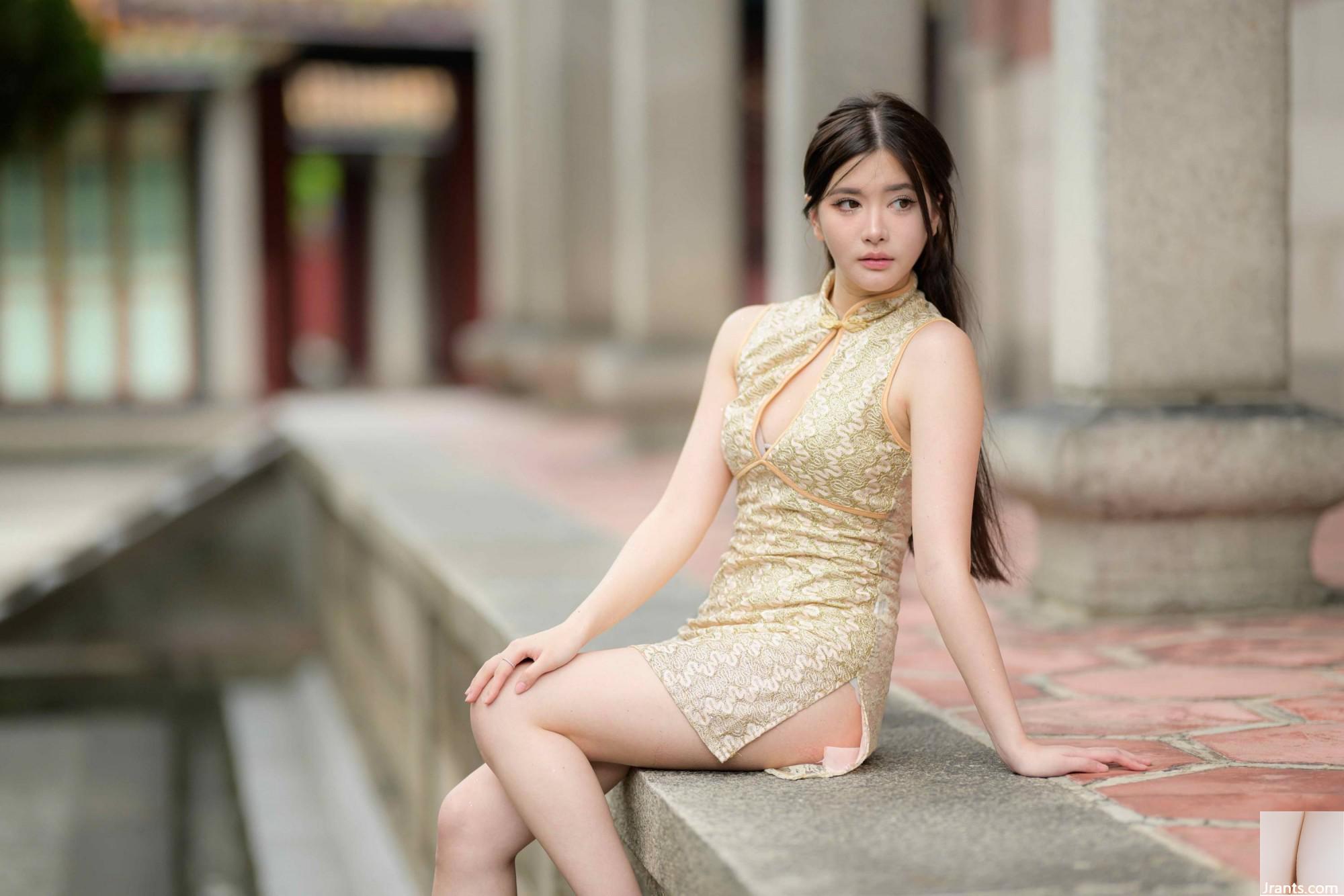 (Bab ekstra kaki cantik) model berkaki panjang aurora pendek cheongsam bertumit tinggi kaki indah 3 (71p)