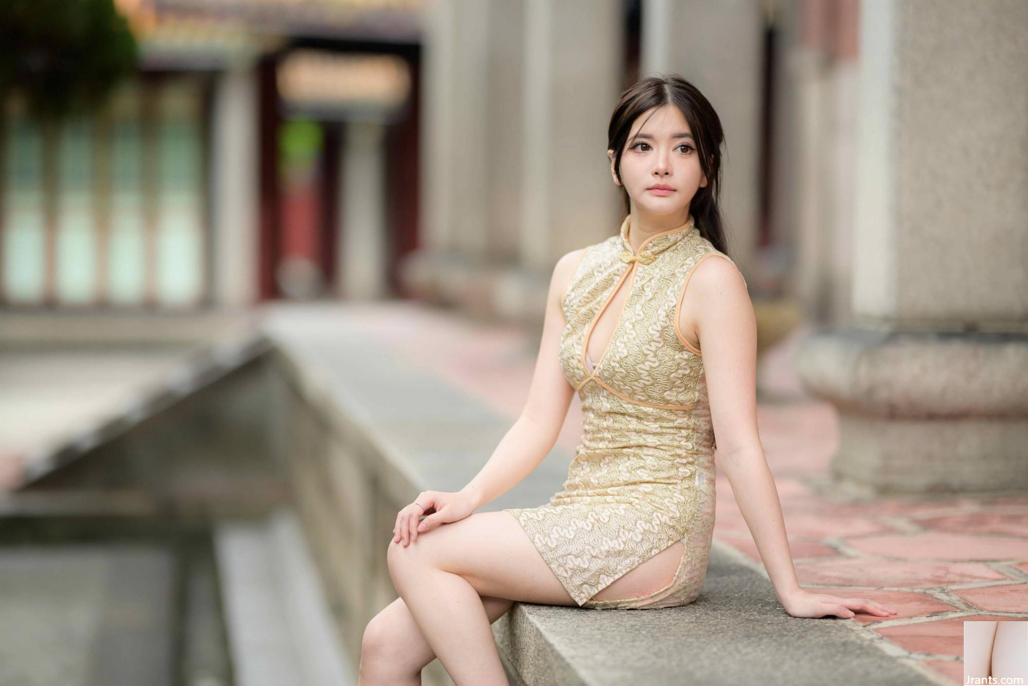 (Bab ekstra kaki cantik) model berkaki panjang aurora pendek cheongsam bertumit tinggi kaki indah 3 (71p)