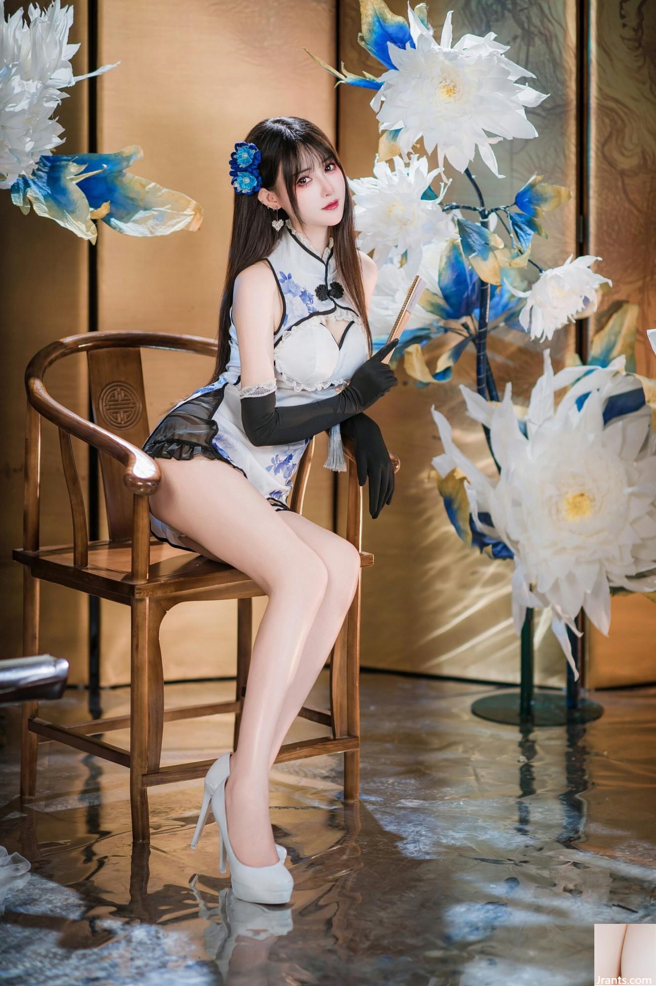 (Coleção na Internet) Garota do bem -estar Mimi Hanyu &#8220;Blue and White Porcelain Cheongsam&#8221; exclusivo VIP (28p)