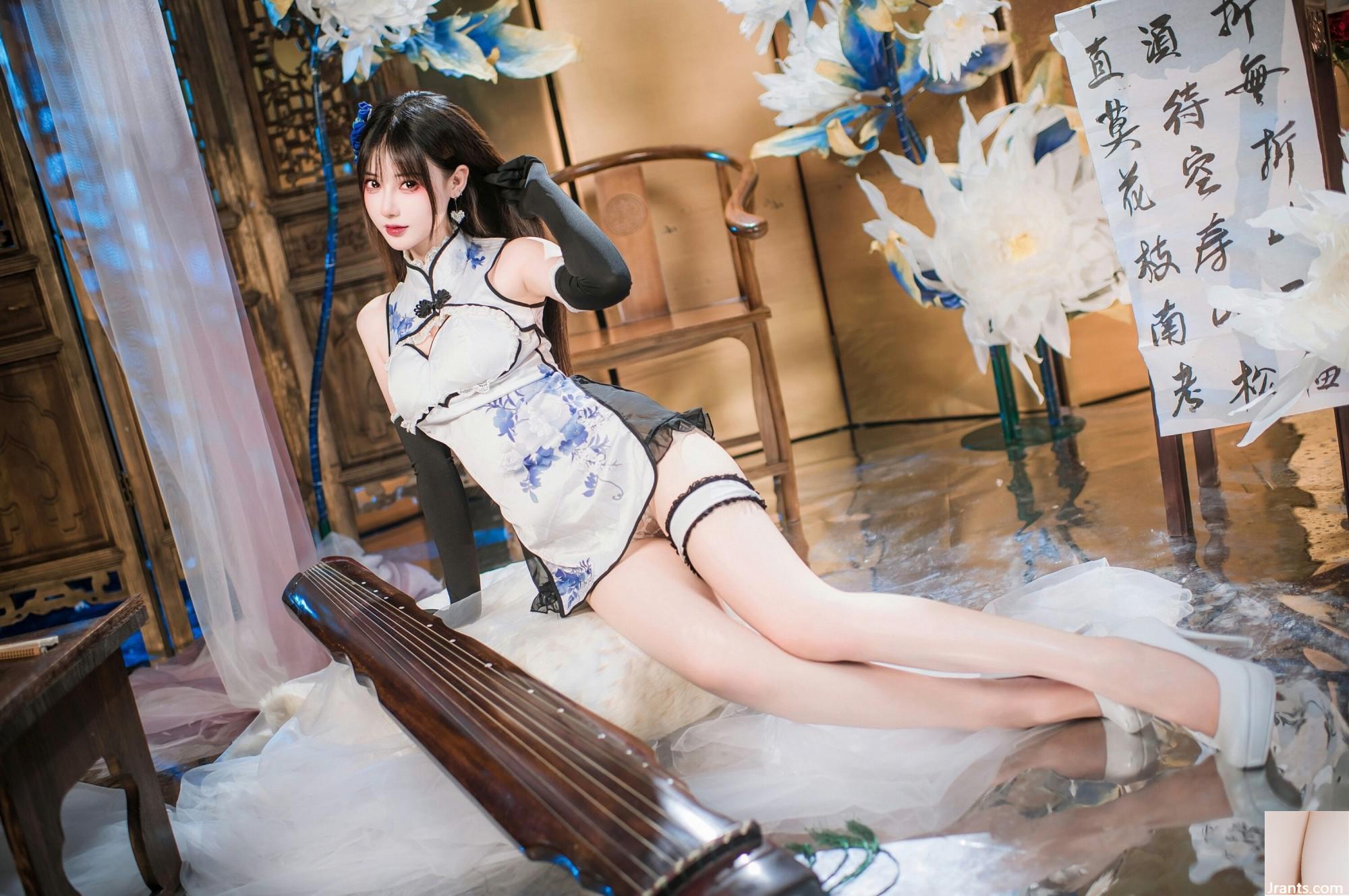 (Coleção na Internet) Garota do bem -estar Mimi Hanyu &#8220;Blue and White Porcelain Cheongsam&#8221; exclusivo VIP (28p)