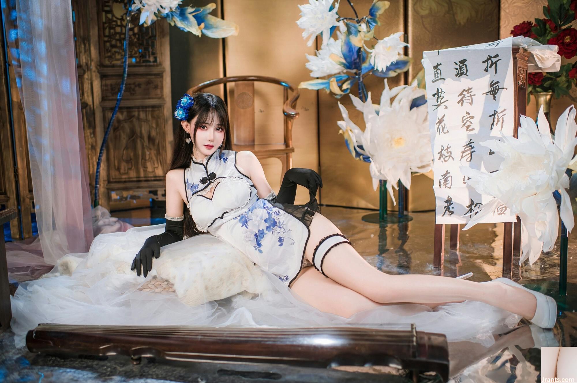 (Coleção na Internet) Garota do bem -estar Mimi Hanyu &#8220;Blue and White Porcelain Cheongsam&#8221; exclusivo VIP (28p)