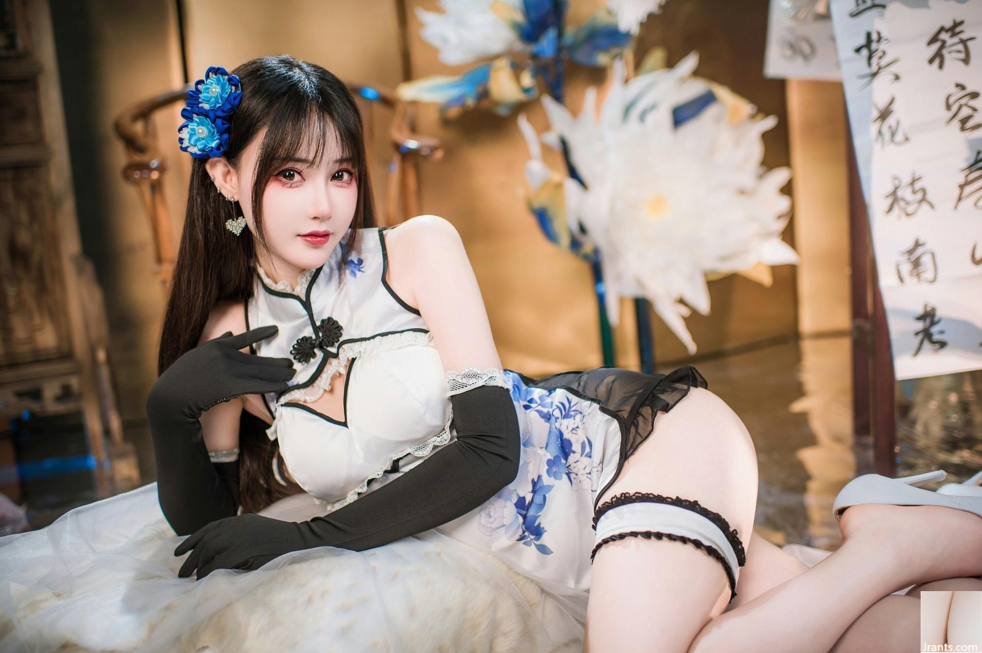 (Coleção na Internet) Garota do bem -estar Mimi Hanyu &#8220;Blue and White Porcelain Cheongsam&#8221; exclusivo VIP (28p)