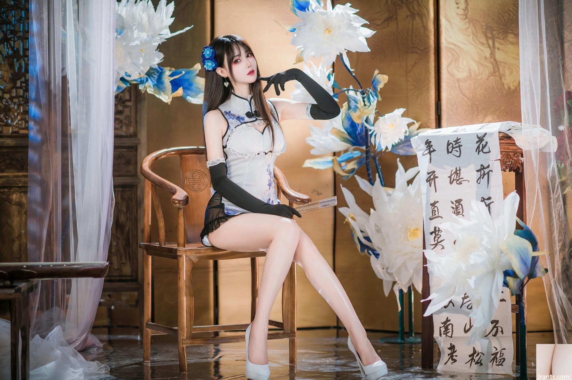 (Coleção na Internet) Garota do bem -estar Mimi Hanyu &#8220;Blue and White Porcelain Cheongsam&#8221; exclusivo VIP (28p)