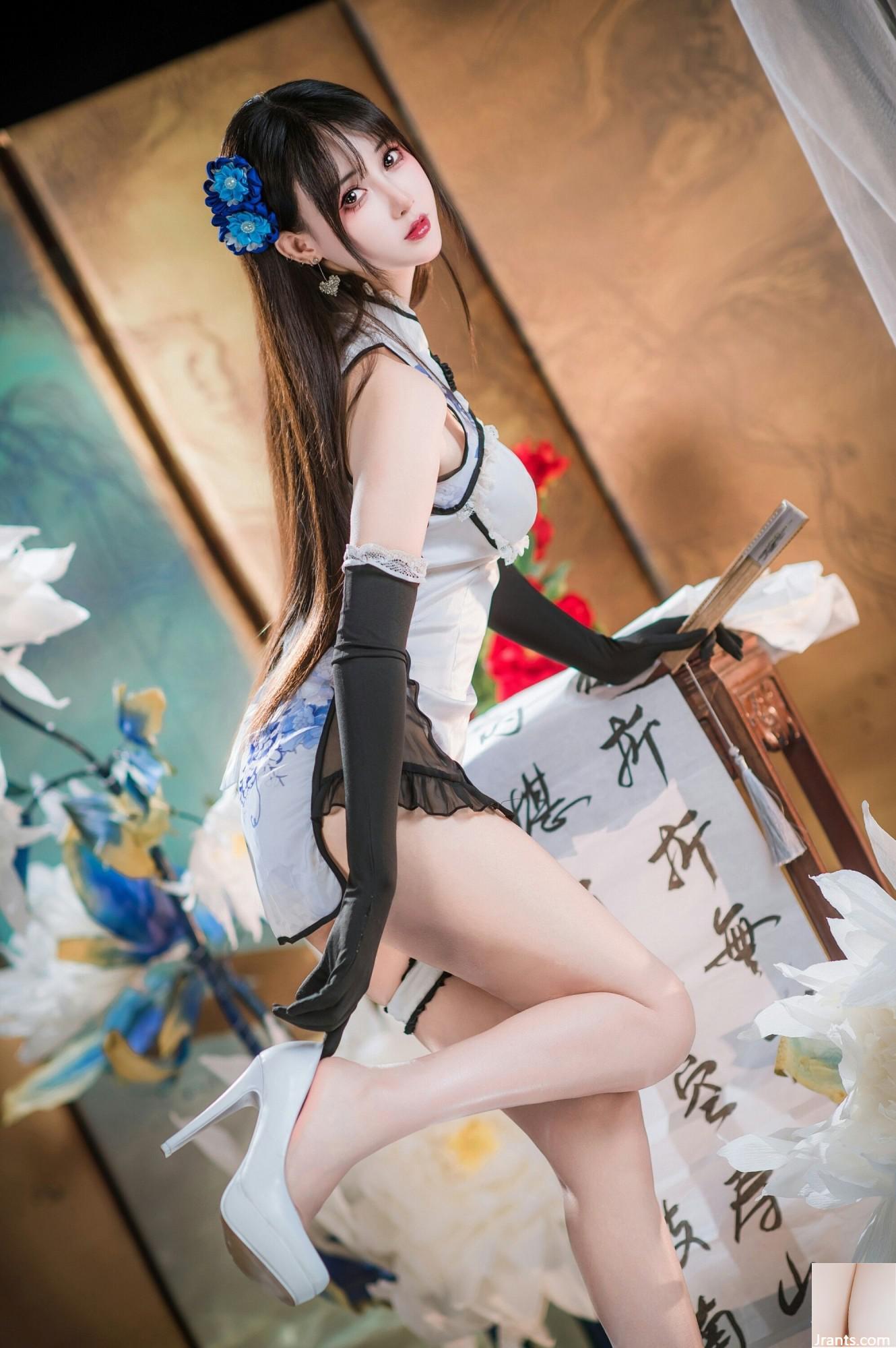 (Coleção na Internet) Garota do bem -estar Mimi Hanyu &#8220;Blue and White Porcelain Cheongsam&#8221; exclusivo VIP (28p)