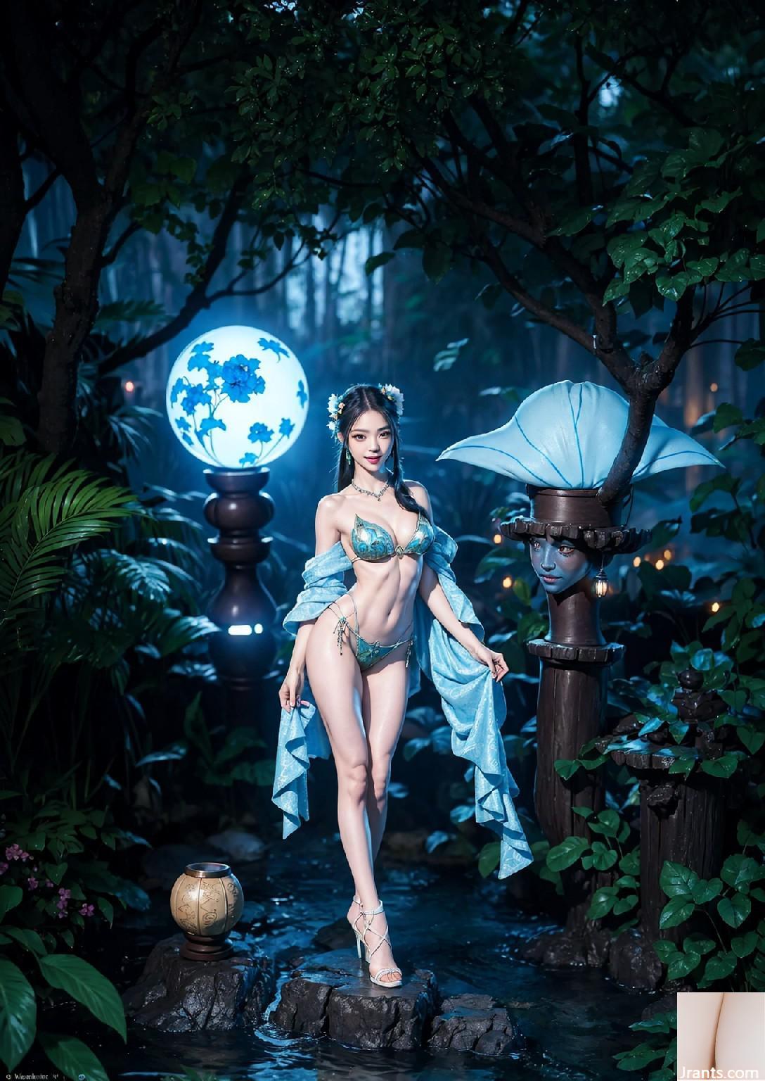 Blue Avatar Girl sur la planète Pandora