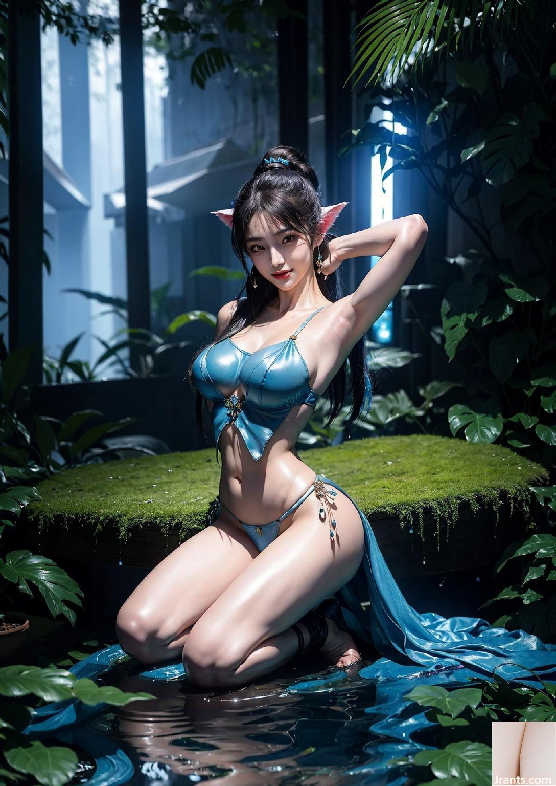Blue Avatar Girl sur la planète Pandora