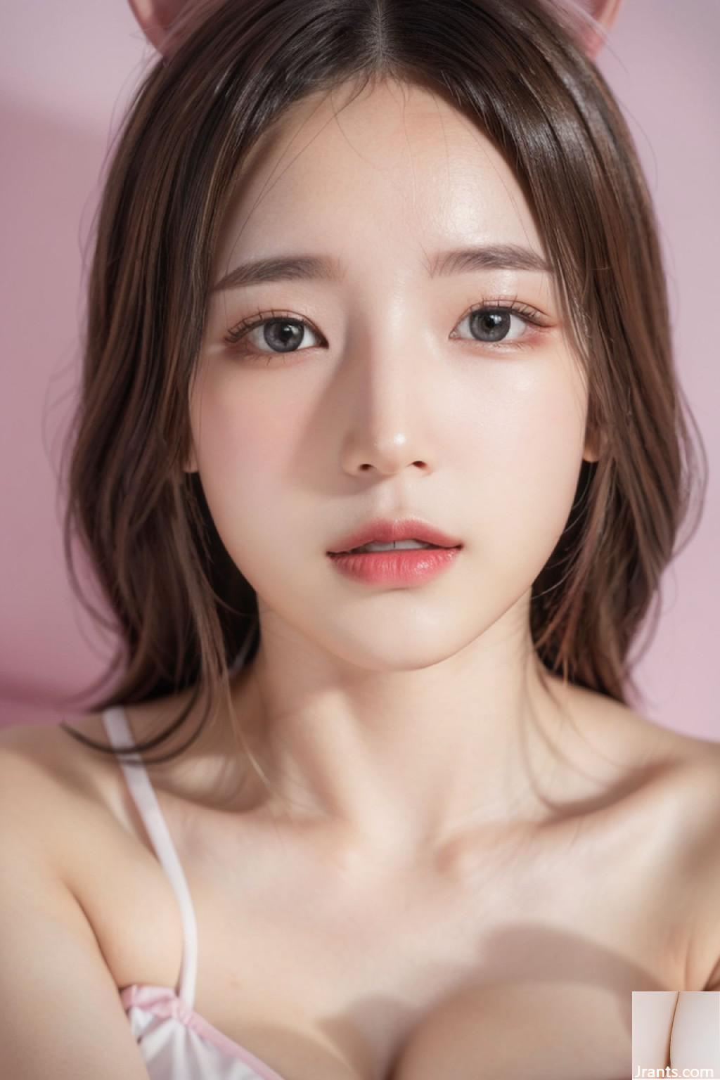 분홍색 줄무늬 비키니