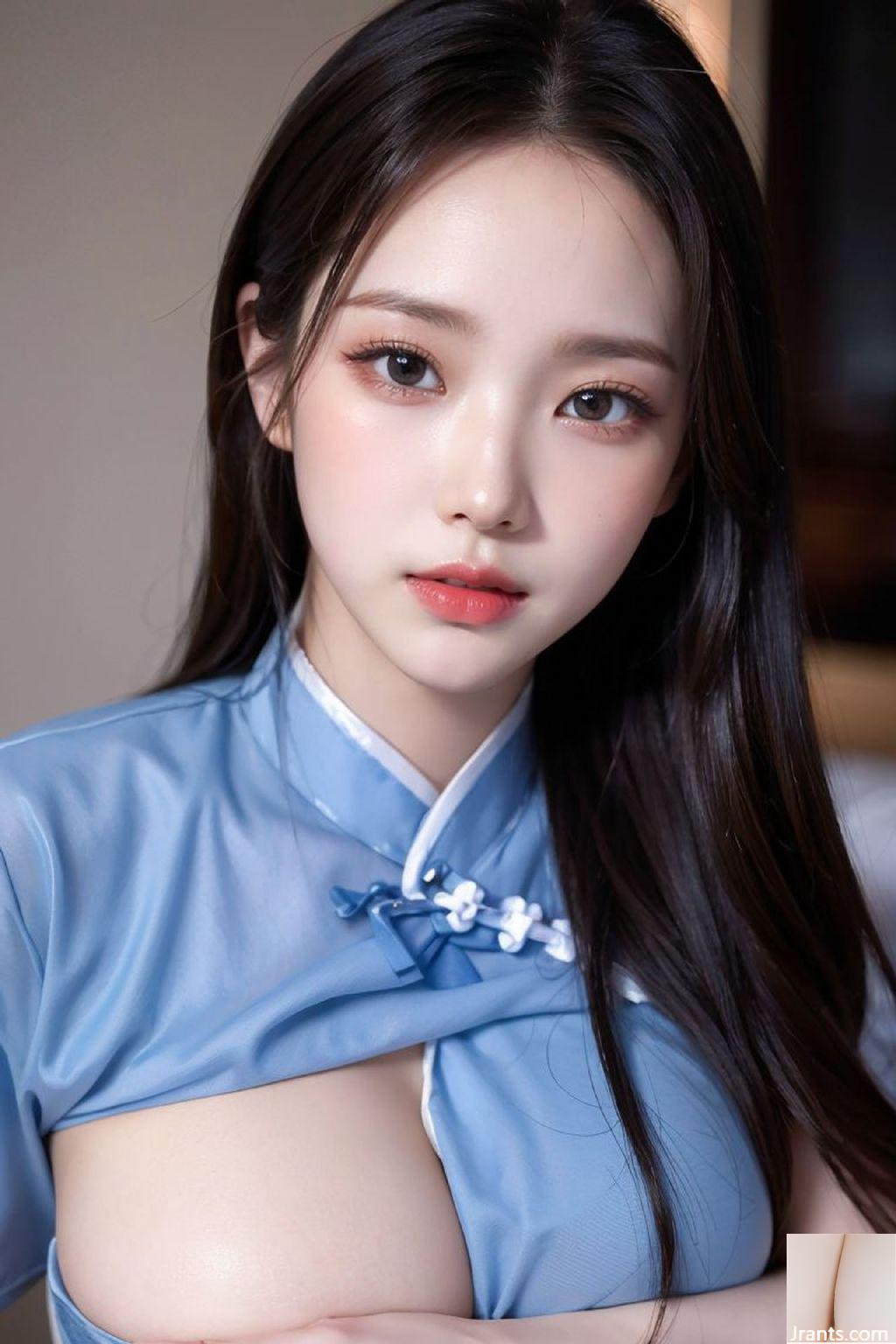 Cheongsam Bunga Biru